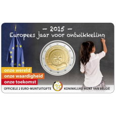 Bélgica 2€ Ano Europeu do Desenvolvimento Coin Card  2015
